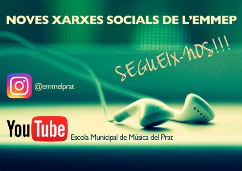 Nous perfils d'Instagram i Youtube de l'Escola Municipal de Música.